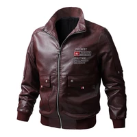 spring and autumn leather mens thin new mens korean version baseball collar casual flying leather jacket workwear top
