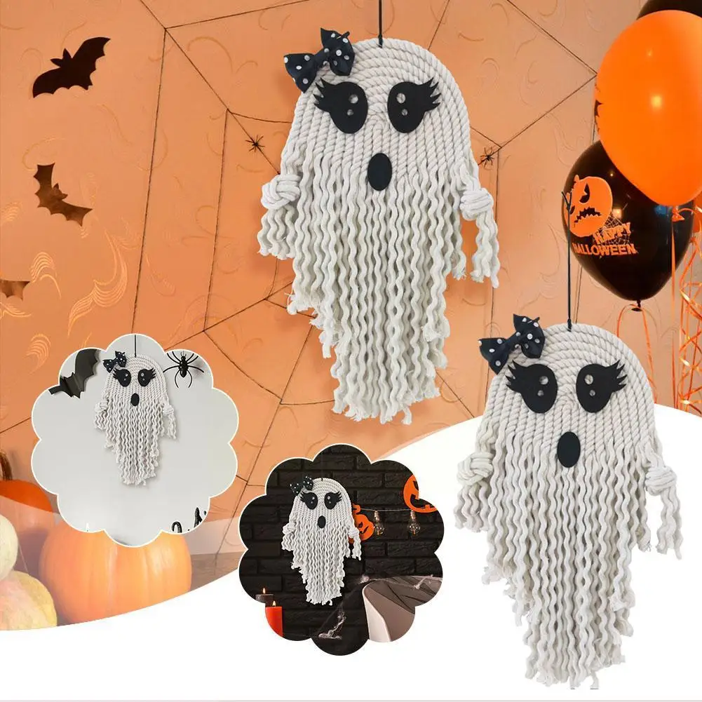 

Halloween Ghost Hanging Decorations Halloween Hanging Ornament Flying White Wall Ghosts Light Window Tree Scary Up L9H5