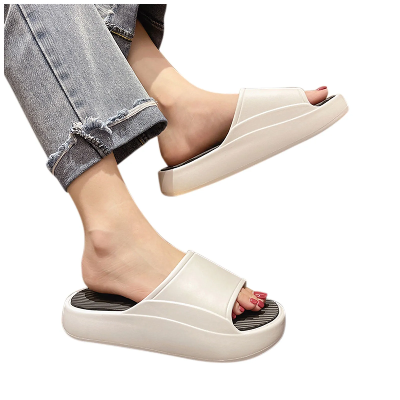 

sandalias mujer verano 2022 Cool Slippers Home Slippers Indoor Silent Thick Soled Slippers Women's Zapatos De Mujer Sandalia