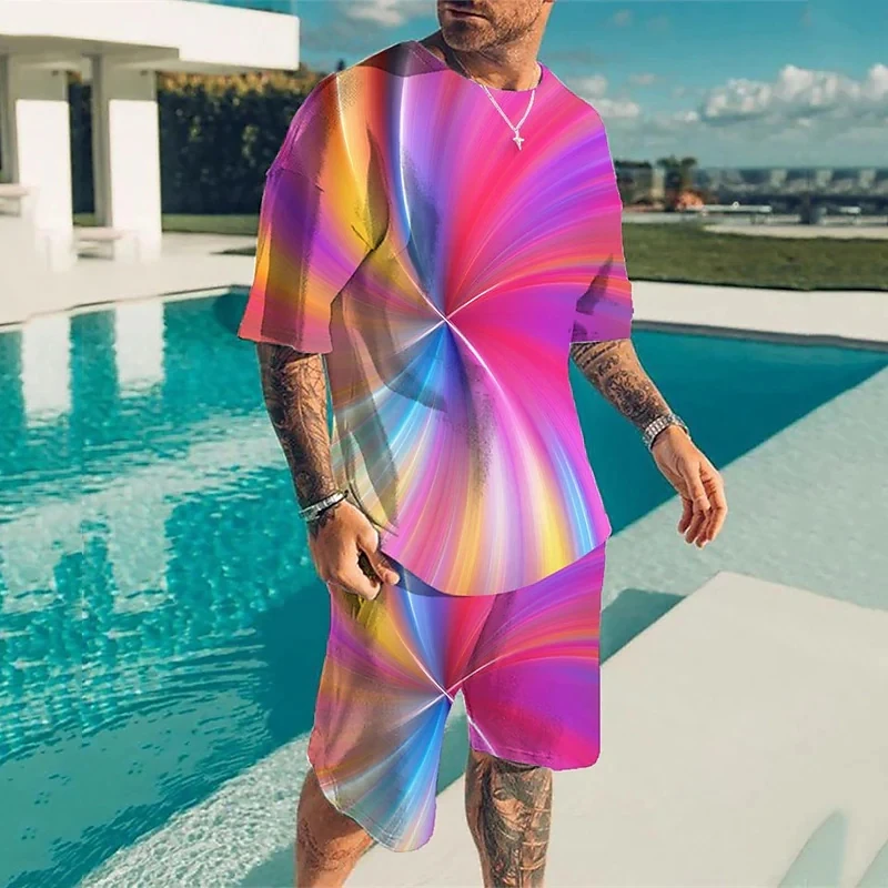 

Спортивная одежда с круглым вырезом и коротким рукавом, дизайнерская мужская одежда с 3D принтом