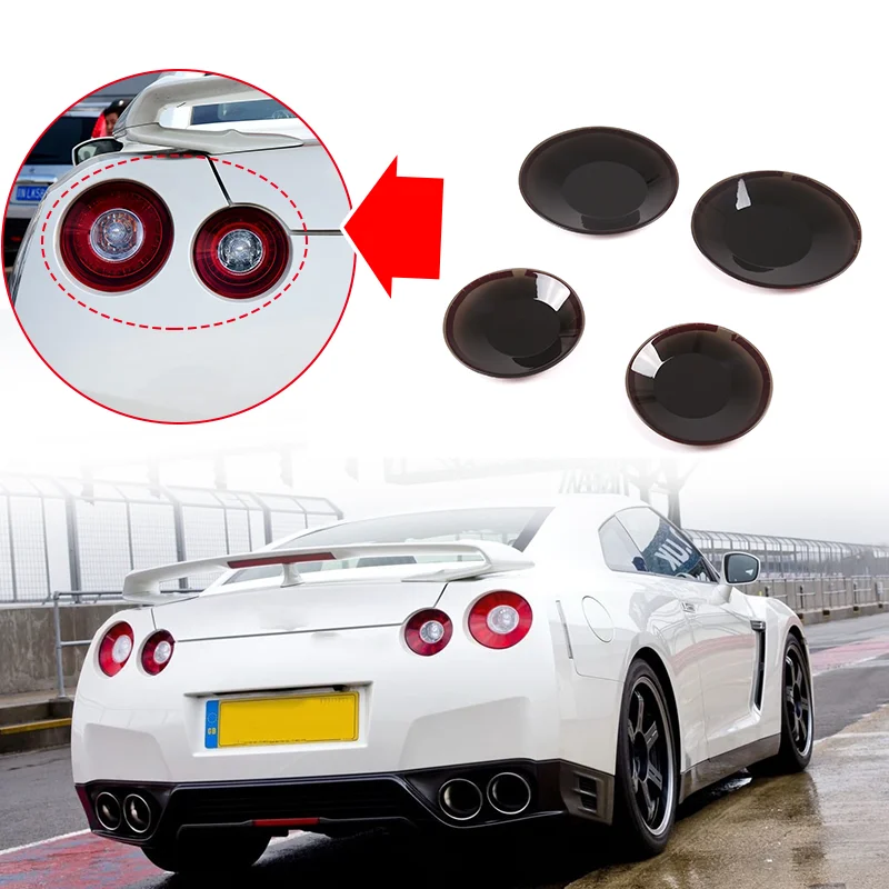 For 08-16 Nissan GTR R35 tail light smoked black shell car modeling decorative accessories tail light trim cover ABS