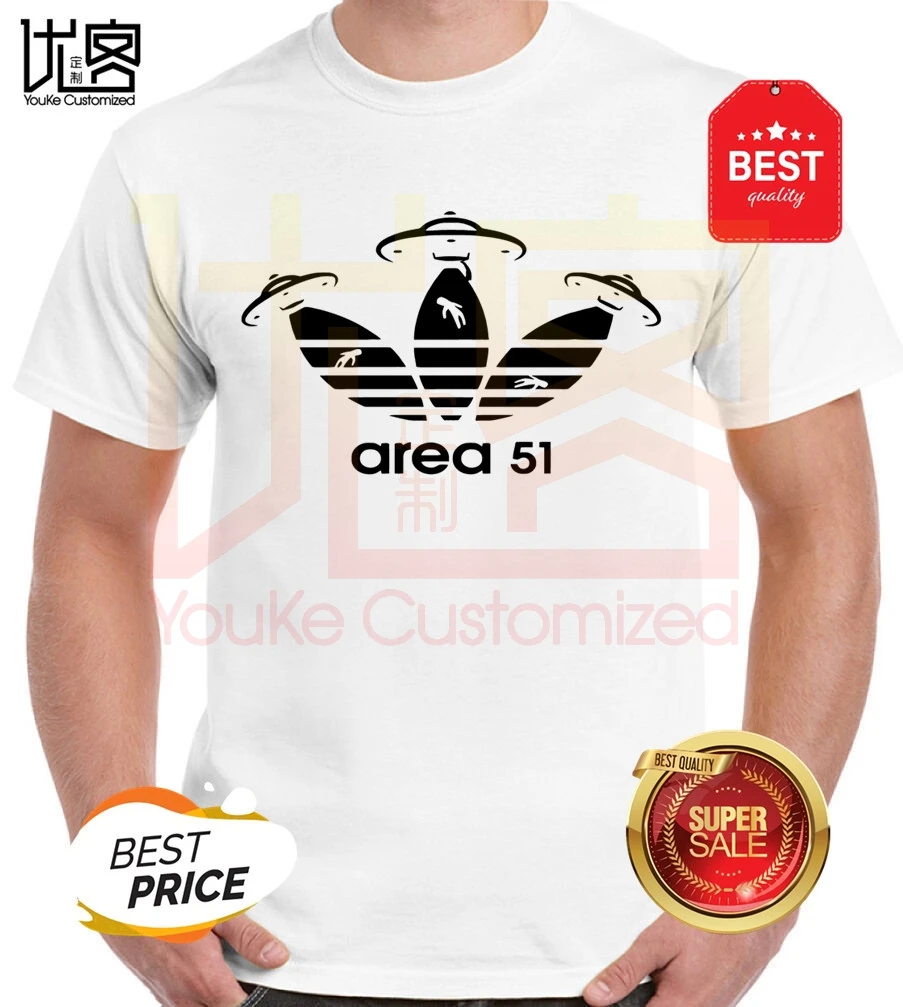 

Area 51 Alien Parody Funny UFO T Shirt men's women's 100% cotton short sleeves tops tee printed Crewneck casual t-shirt