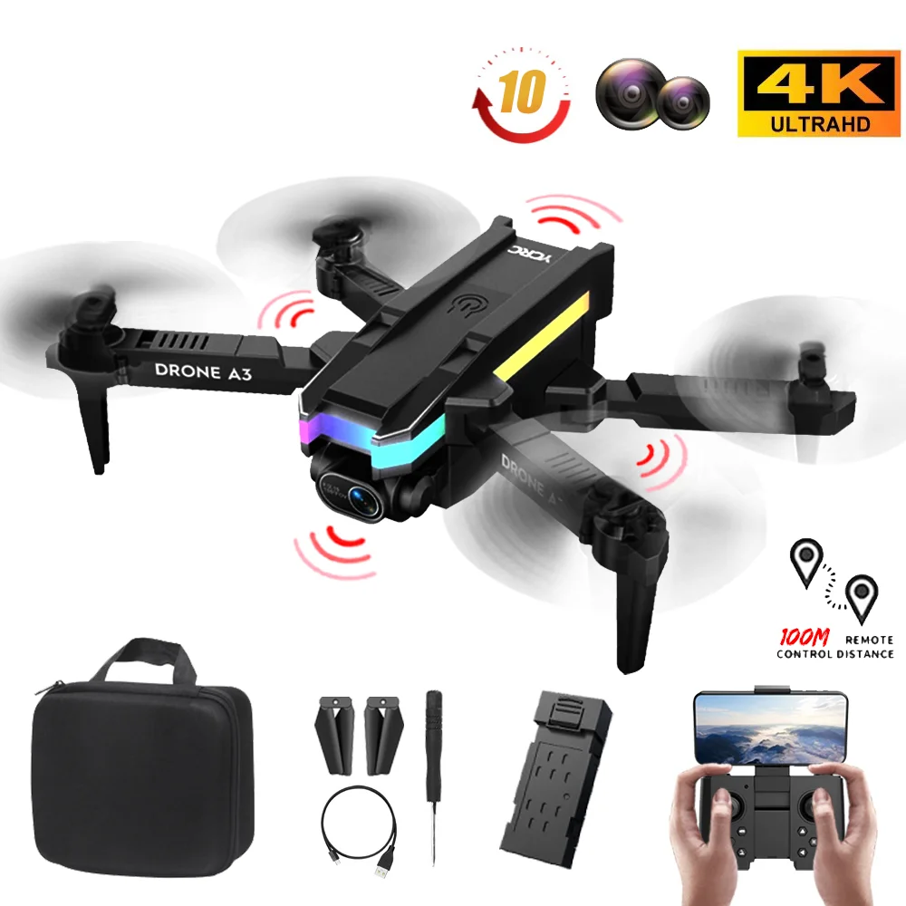 

Мини-Квадрокоптер складной с двойной камерой 4K HD, Wi-Fi
