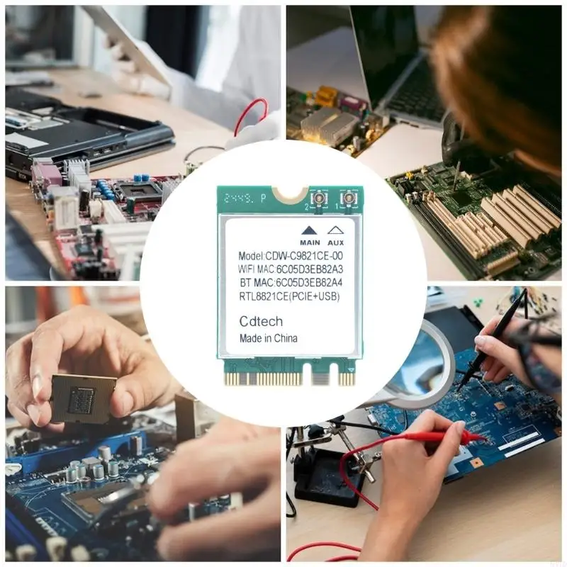 Фото RTL8821CE 2,4 ГГц 5 ГГц Wi-Fi-адаптер с быстрой скоростью и Bluetooth-совместимой поддержкой слота M.2 для ноутбуков №2