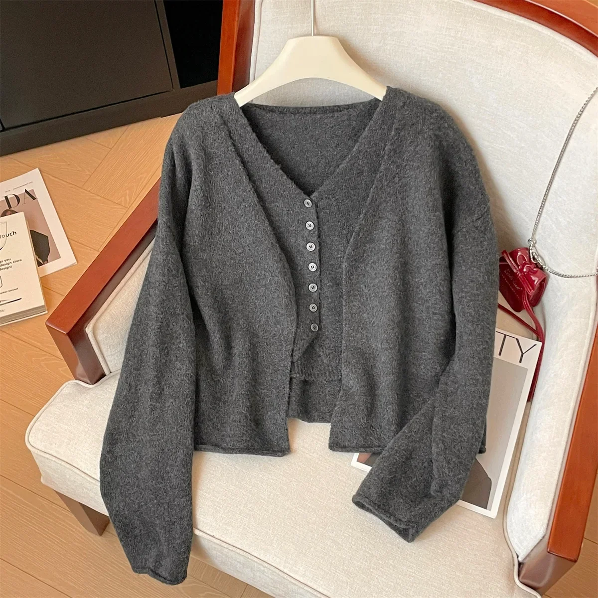 Новый сексуальный кардиган без рукавов женский комплект из 2 предметов