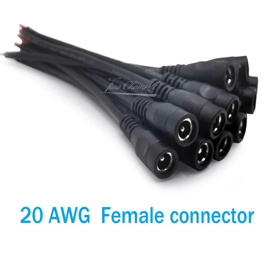 

Кабель питания постоянного тока 20AWG, 5,5x2,1 мм, гнездо/штекер, 2-контактный разъем, соединительный кабель для светодиодной ленты, драйвера лампы видеонаблюдения