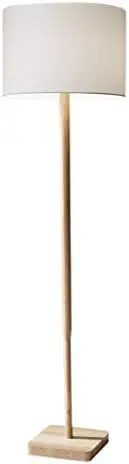 

4093-12 Transitional One Light Floor Lamp from Ellis Collection in Bronze/Dark Finish, Natural