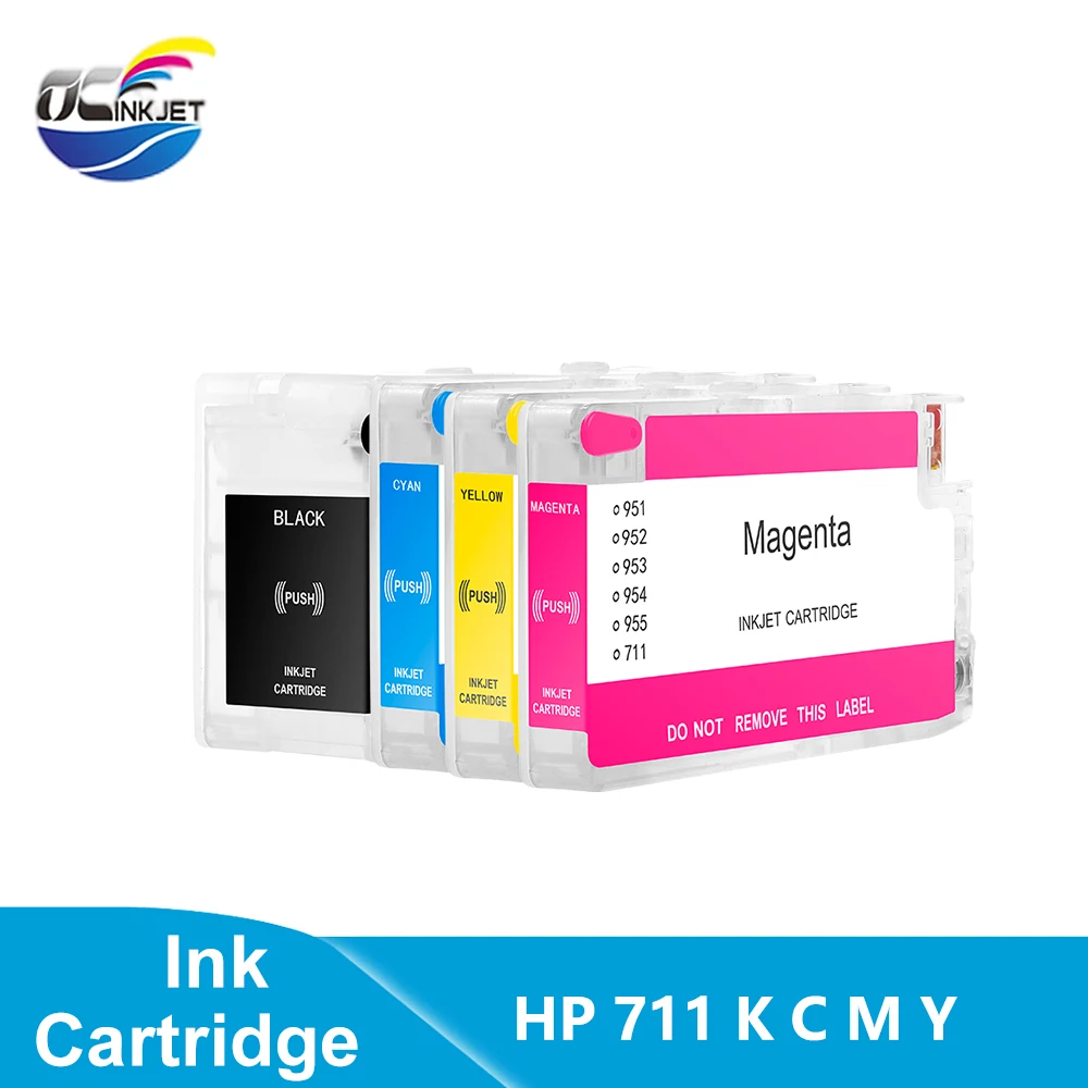 

OCINKJET For HP 711 Refillable Cartridge Empty With Permanent Chip For HP Designjet T520 510 T120 T520 Printer