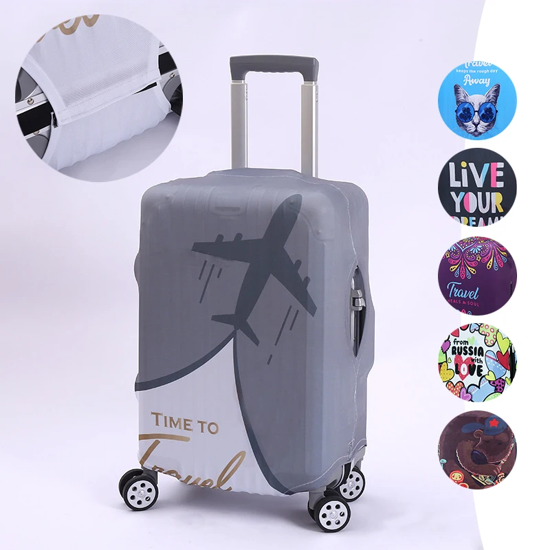 18-32 inç bavul koruyucu kapak elastik bagaj koruyucu karikatür kalp ayı baskılı arabası tozluk seyahat aksesuarları