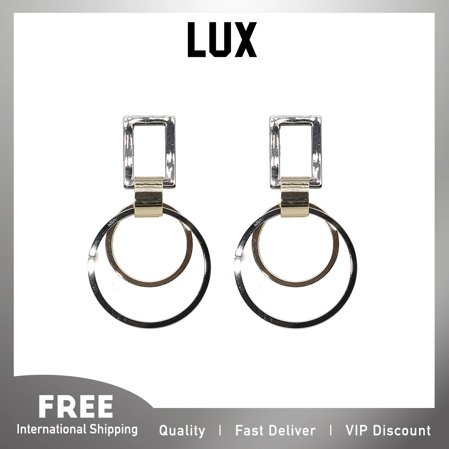 

7 колец Lux модные стильные металлические геометрические модные серебряные серьги для женщин Стильные шикарные модные украшения для женщин