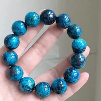 natural malachite azurite strong power blue bracelet 16 8mm round beads woman men azurite malachite bracelet aaaaaa