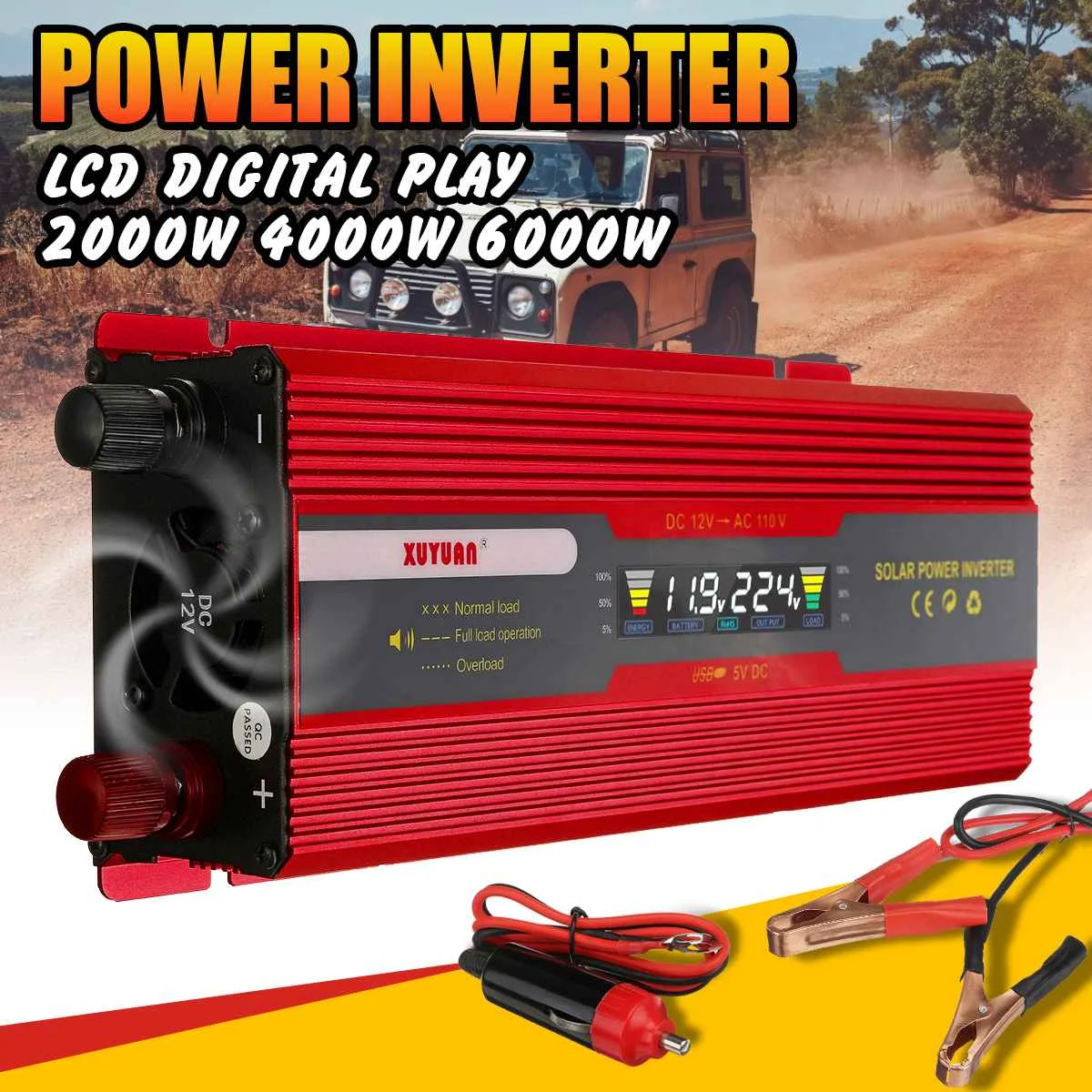 

Pure Sine Wave Inverter DC 12v/24v To AC 110V/220V 2000W 4000W 6000W Voltage Transformer Power Converter With LED Display