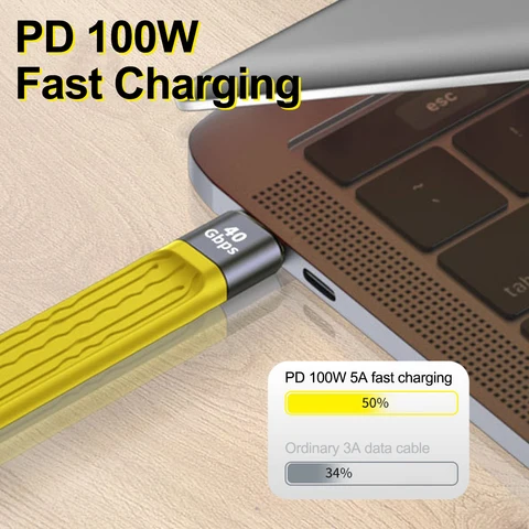 Кабель USB 4.0, Передача Данных 40 Гбит/с, USB C — Type C, Короткий PD100W Gen3, 8K, 60 Гц Для iPhone 15