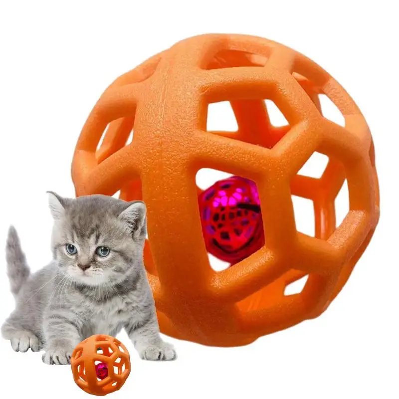 

Pet Bell Ball Exquisite Puppy Toy Hollow-out TPR Ball Toy Multifunctional Interactive Cat Toys Balls With Small Bell Cat Toys