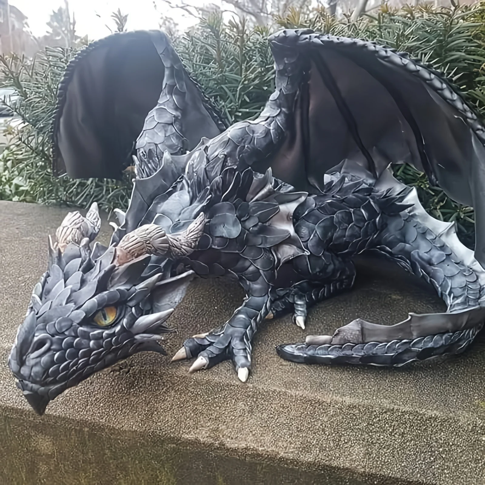 

Bring a Magical Touch to Your Garden with this Large Squatting Dragon Statue!