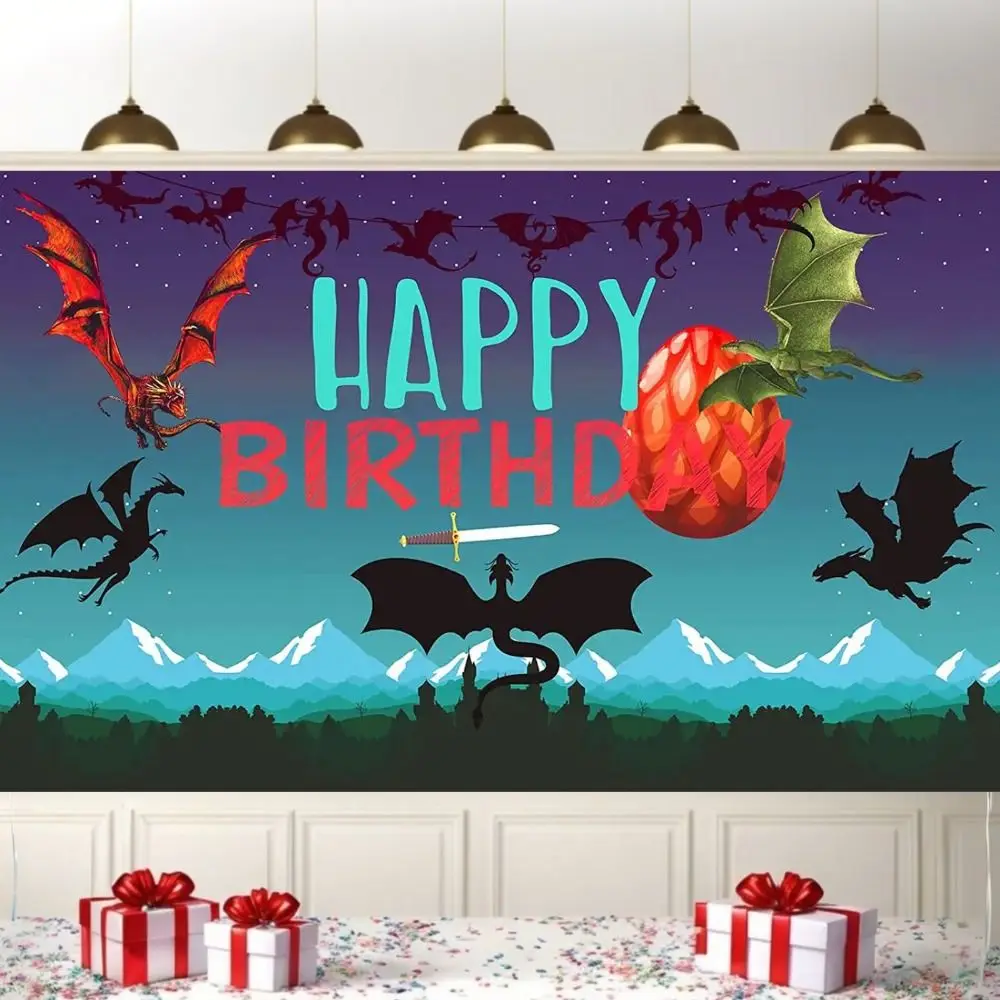 Вечерние украшения 59.06x39.37in Dragon украшение для торта на день рождения тему