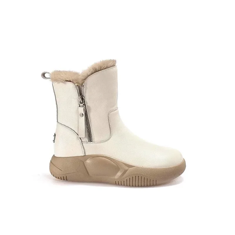 Зимние женские утепленные бархатные ботинки на платформе с боковой молнией