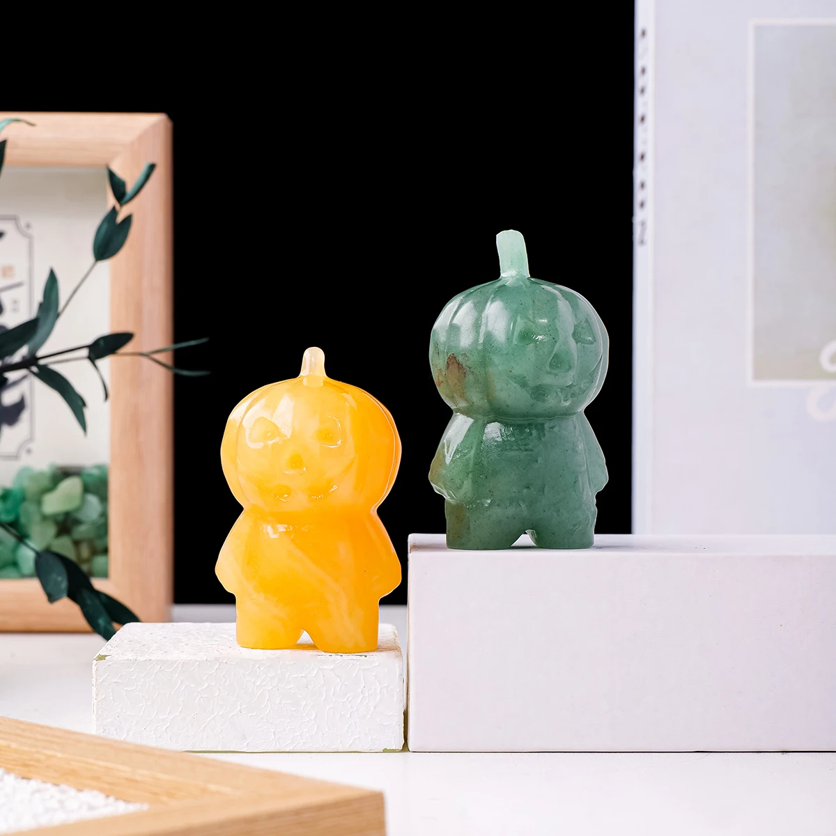 1 шт. натуральная Хрустальная Тыква ручной работы резная Хэллоуин зло тыква в