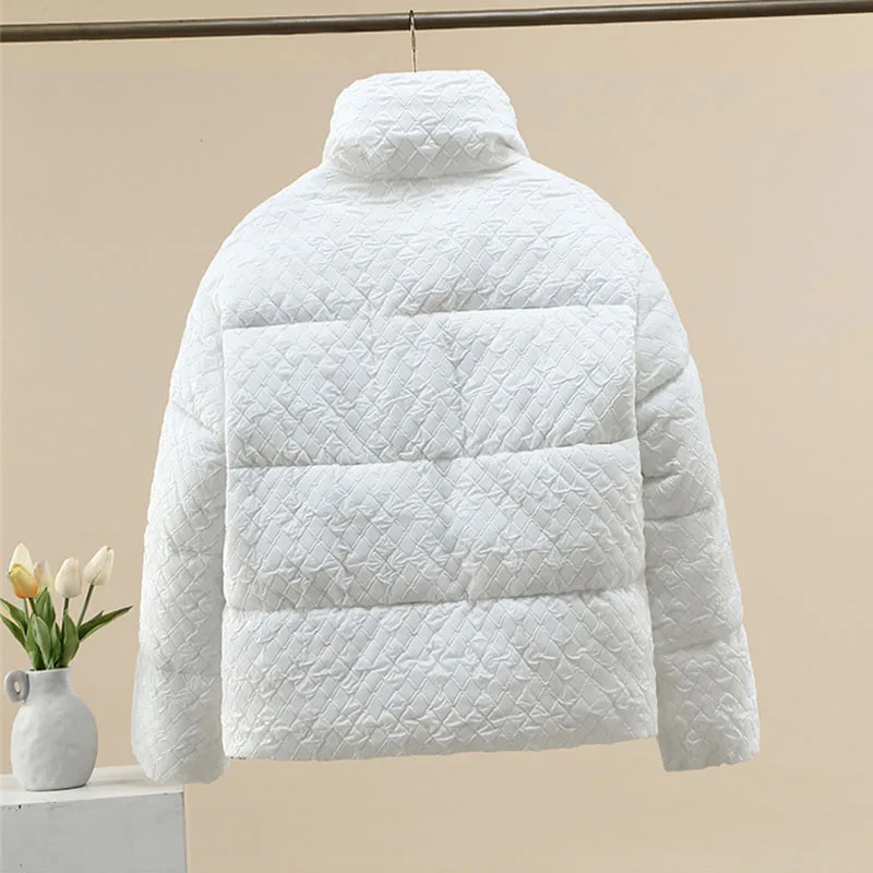2023  Women's Parkas Winter Jacket Thick Cotton Padded Standing Collar Long Sleeve Jacket Coat Women's Loose Puffer Parka Coat