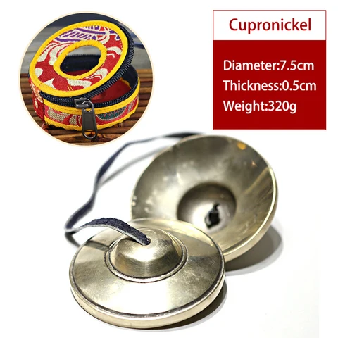 1 пара тибетских тарелок Tingsha, колокольчики для медитации с тибетской тканевой сумкой, колокольчики для медитации, перкуссионный инструмент