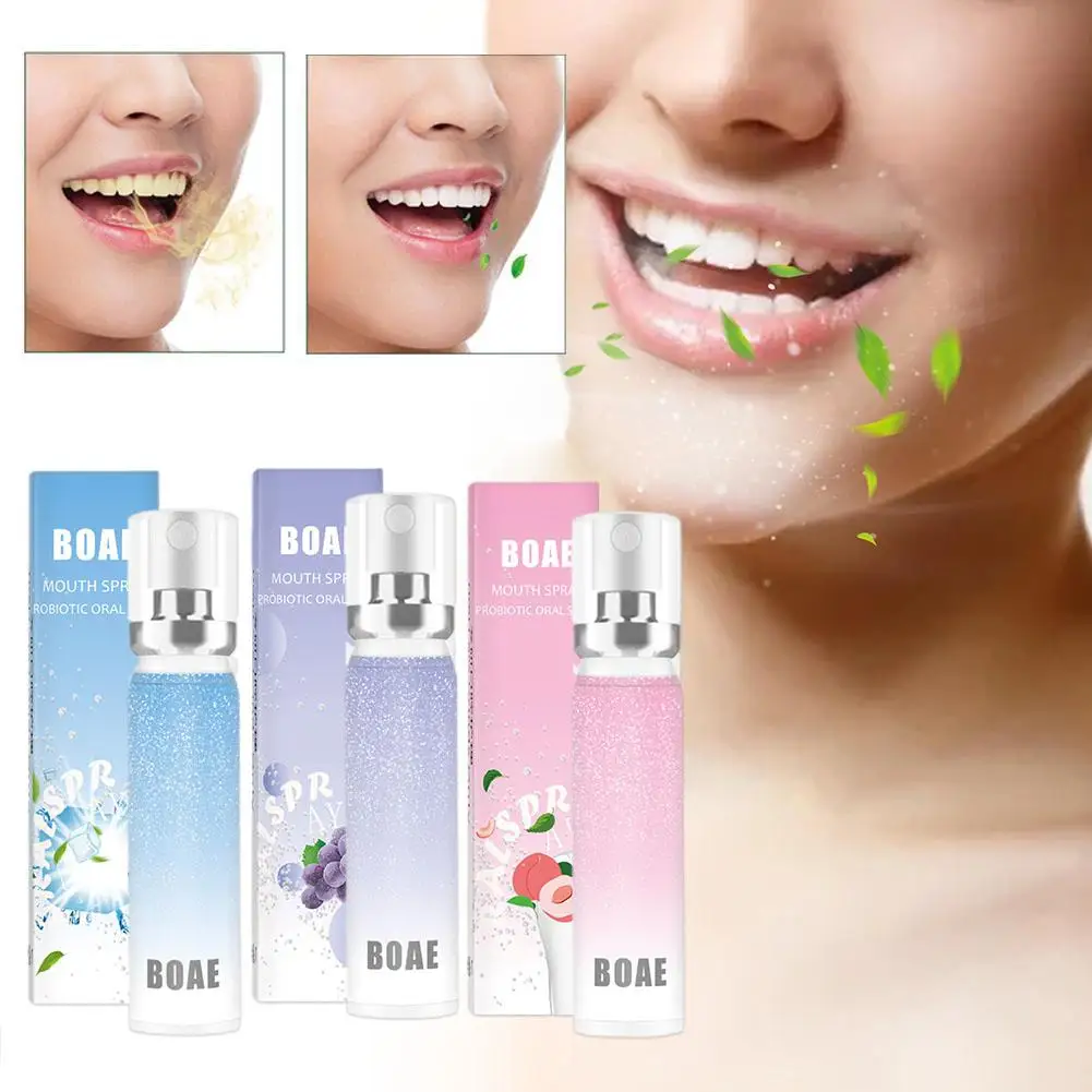 

17 мл, спрей для свежести полости рта, 3 запаха, освежитель дыхания, спрей, гигиенический Портативный спрей для ухода за фруктами, оральное освежение рта, натуральный B2Q8