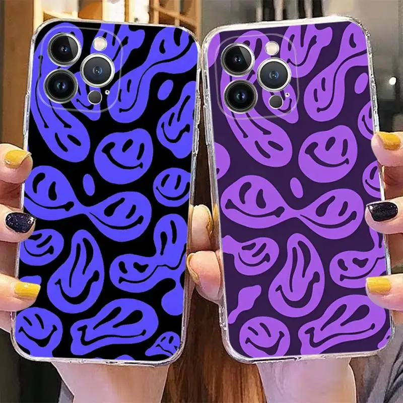 

Cute Funny Trippy Smiley Face Phone Case For iPhone 14 11 12 13 Mini Pro XS Max Cover 6 7 8 Plus X XR SE 2020 Funda Shell