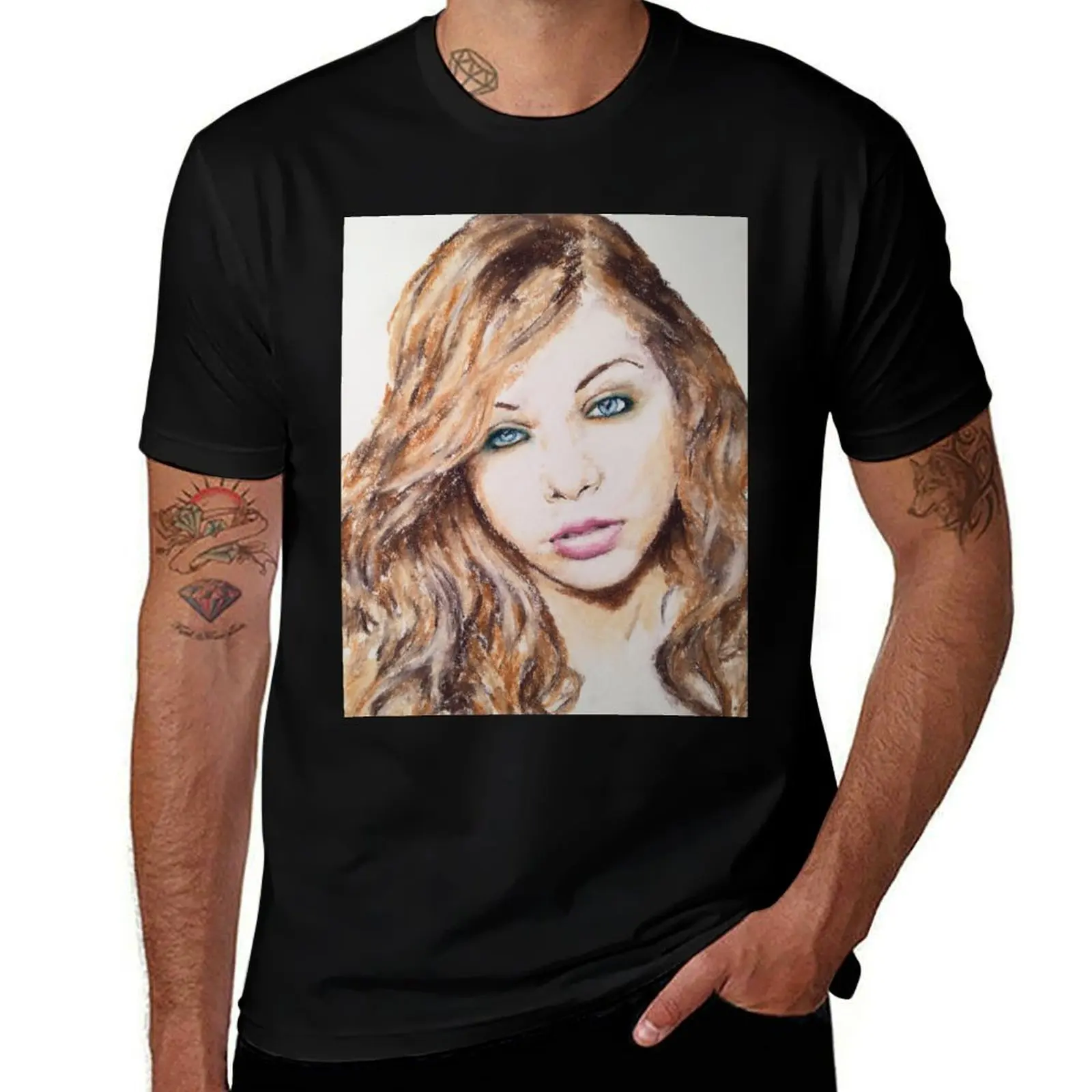 Фото Футболка Michelle Trachtenberg, Pastels Portrait, от Джеймса Патрика, мягкая хлопковая футболка с защитой от усадки. №1