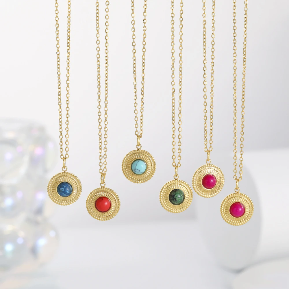 

Позолоченные ожерелья из нержавеющей стали, женская подвеска, ювелирные изделия для девочек