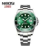 nibosi new fashion luxury mens calendar display luminous waterproof stainless stee watche quartz wristwatch relogio masculino