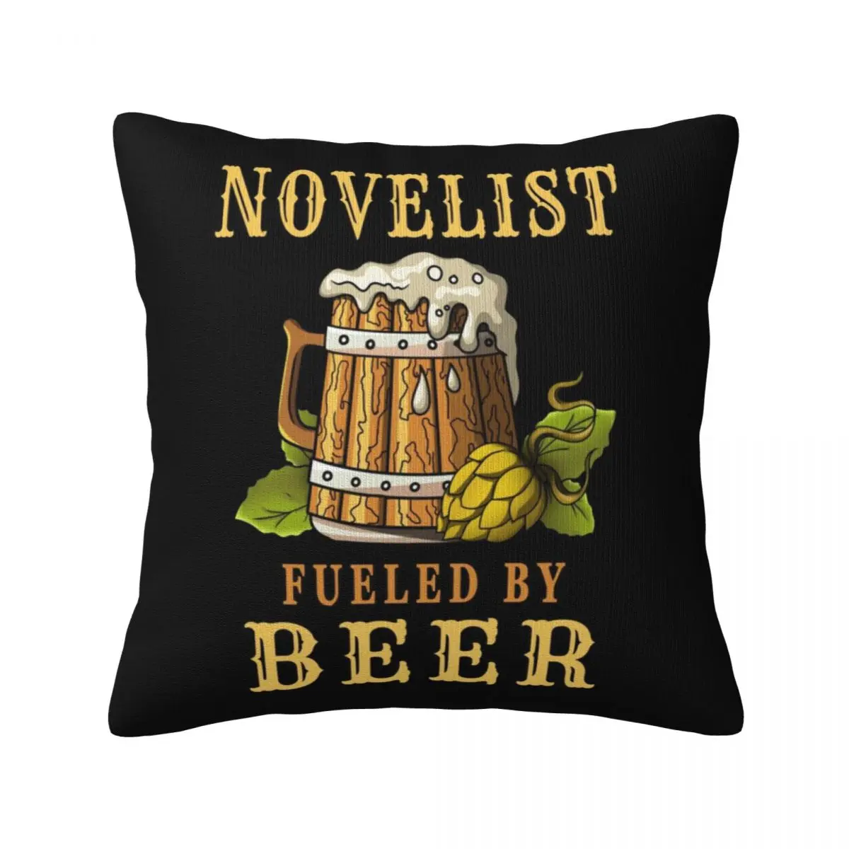 

Novelist Fueled By Beer Pillow Case drinker funny alcohol beer lover Bed Zipper Pillowcase Summer Square Polyester Cover
