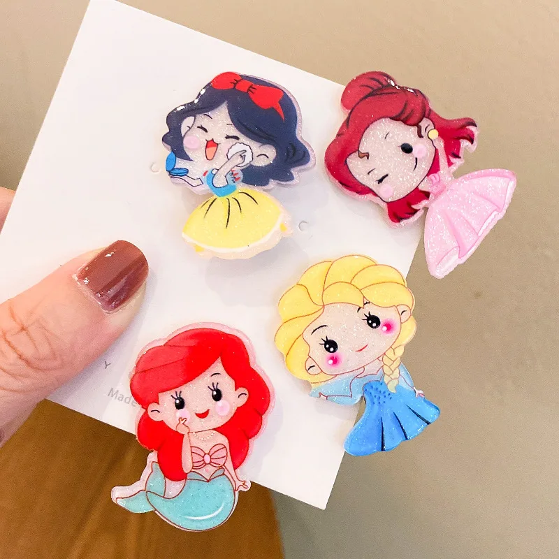 

2pc Acrylic Princess Hair Clips Lovely Animal Cartoon Hairpins Girls Hair Accessories Headwear Children Sweet Hair Clips Tiara