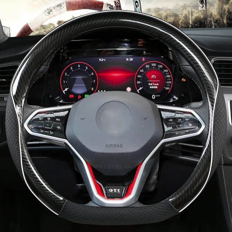 

Автомобильные аксессуары из углеродного волокна и кожи для VW Golf 8 MK8 VIII Golf R Gti 2019 -2022 Tiguan 2019 -2022
