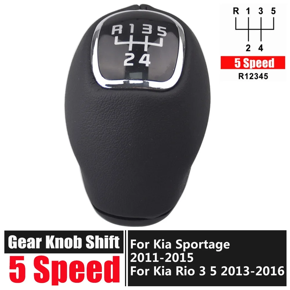 

5 6-скоростная ручка переключения передач из искусственной кожи, рычаг переключения передач, гандбол для KIA Sportage 2011-2015 для Rio 3 5 VELOSTER 2013 2014 2015