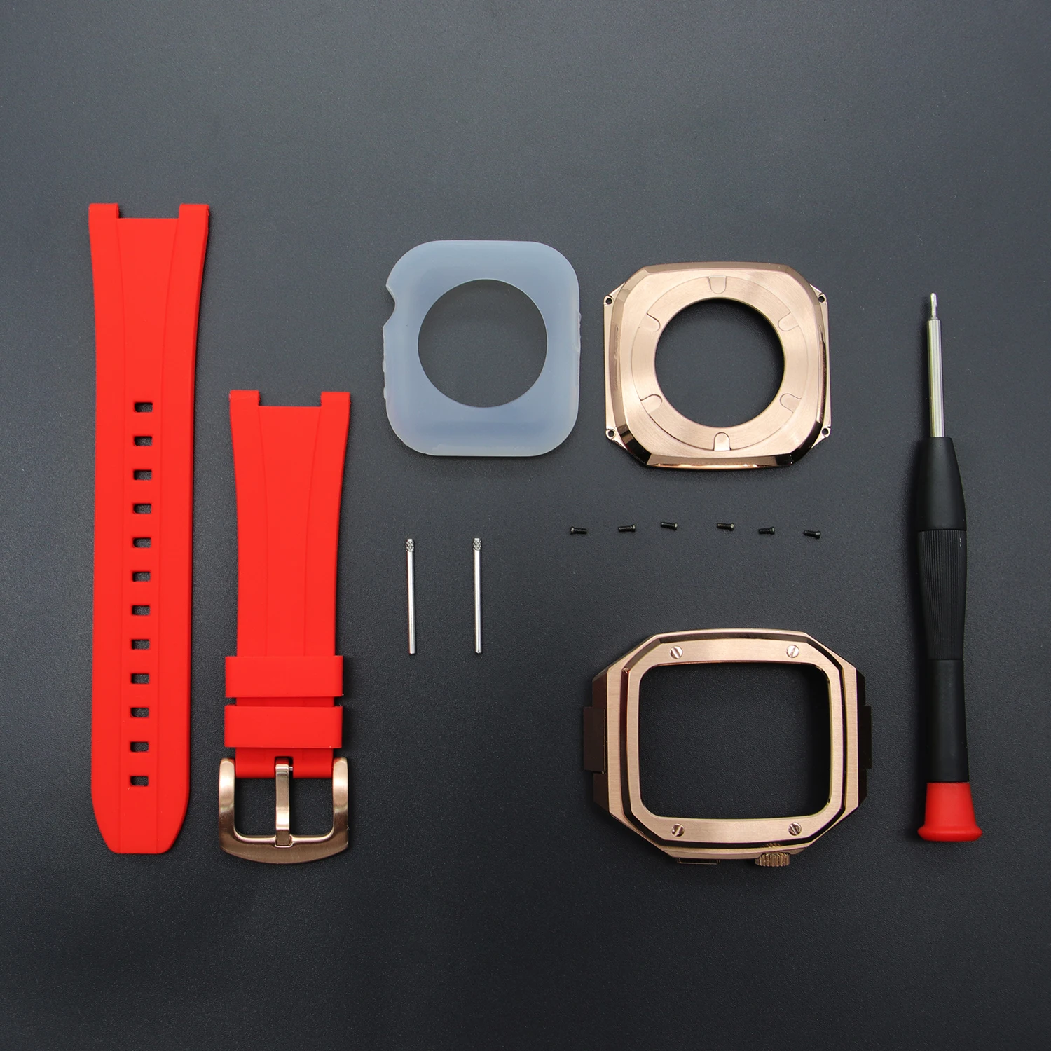 New Modification Mod Kit for Apple Watch Band Case 8 7 45mm 44mm Luxury Metal Bezel Frame Smart WatchBand for IWatch 6 5 4 Strap