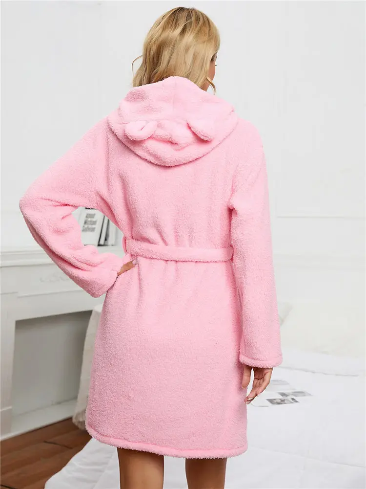 Женская зимняя флисовая пижама из шерпы свитер с плюшевым мишкой милая нечеткая