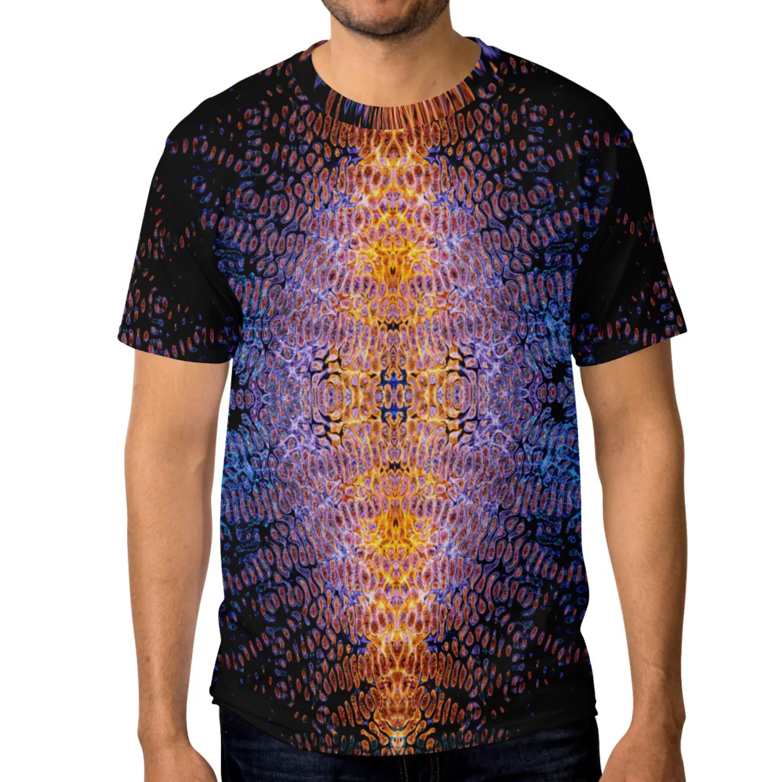 Футболка мужская с 3D принтом в горошек оригинальная тенниска из полиэстера