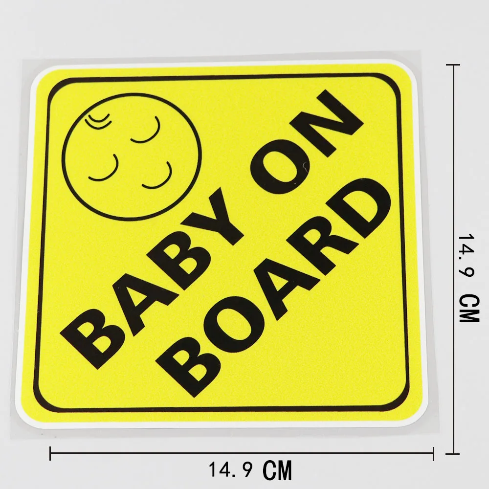 

1 Piece 14.9CMX14.9CM Baby on Board Car Sticker Square Pvc Decal