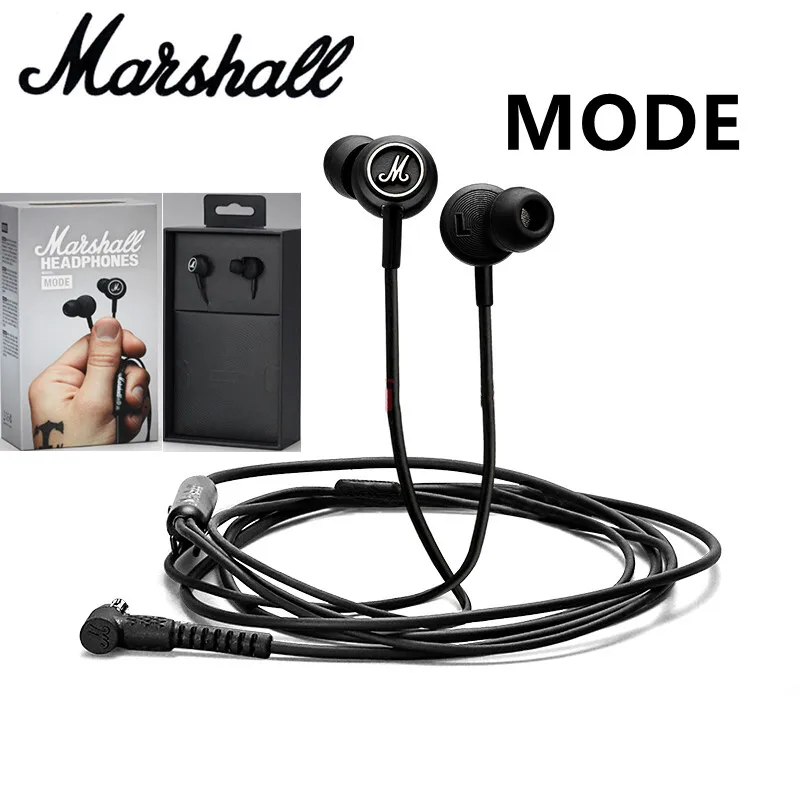 

Marshall Mode Wired Earphones 3.5mm HiFi Rock Stereo Music Deep Bass Earbuds Sports Hands-free Button Headphone