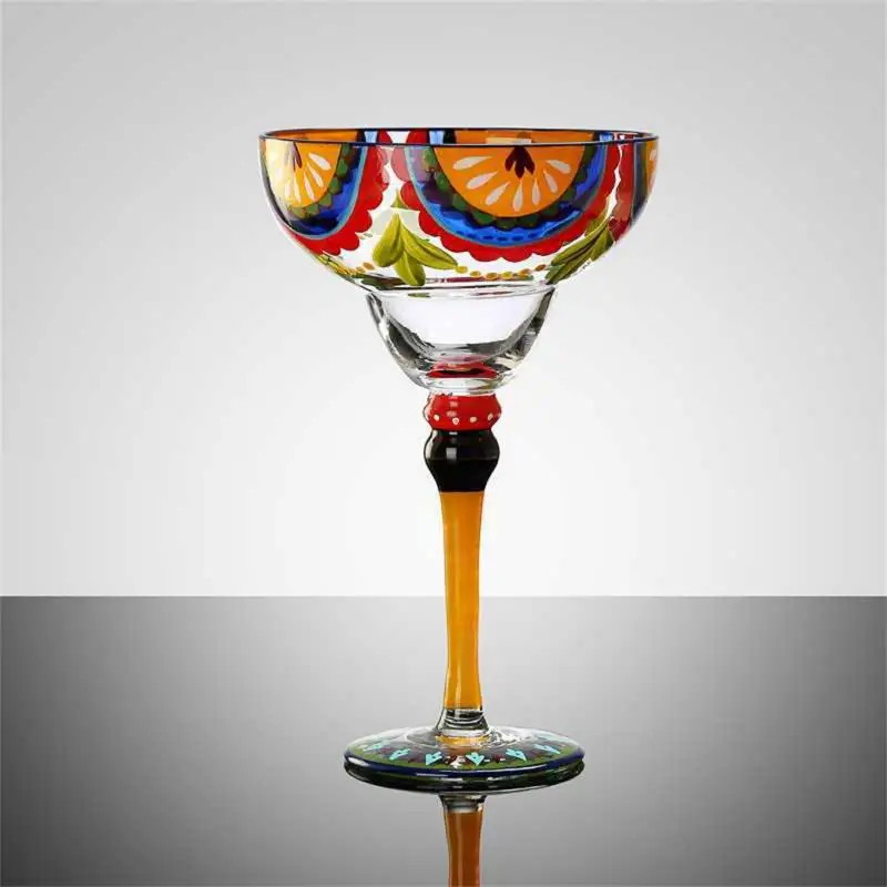 Creative Margarita Wine Glasses 270ml Handmade Colorful Cocktail Cup Europe Goblet Champagne