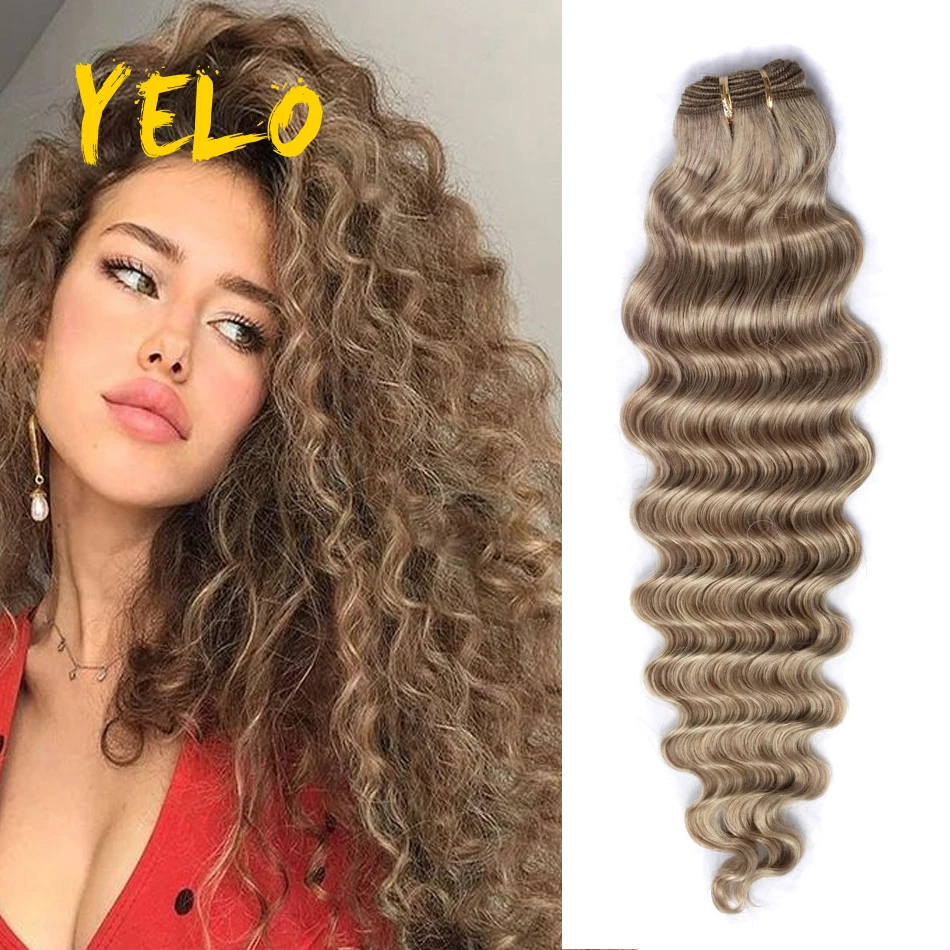 

Hair Weft Bundles Brazilian Natural Human Hair Extensions Machine Weave Weft Deep Wave Balayage Nature Shades For Woman