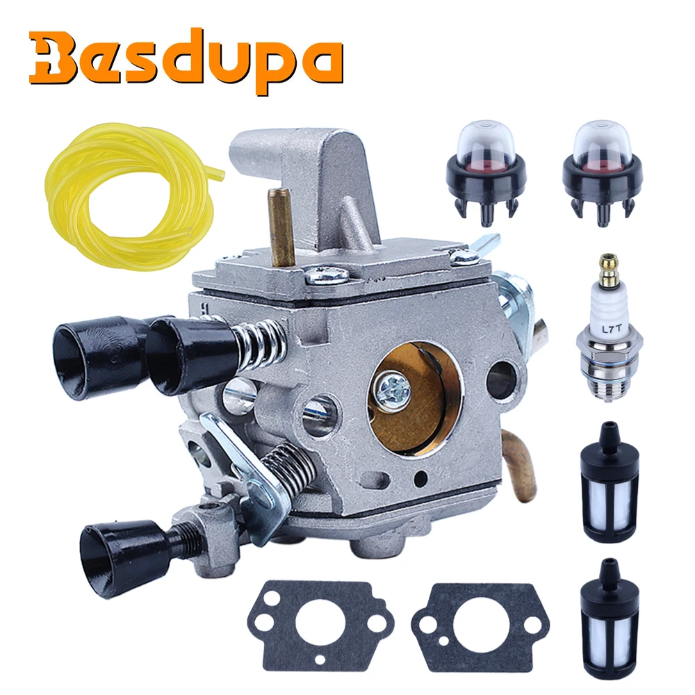 

Carburetor Gasket Fuel Filter Kit For Stihl FS120 FS200 FS250 FS300 FS350 Trimmer 4134 120 0603 w Fuel Line Spark Pulg