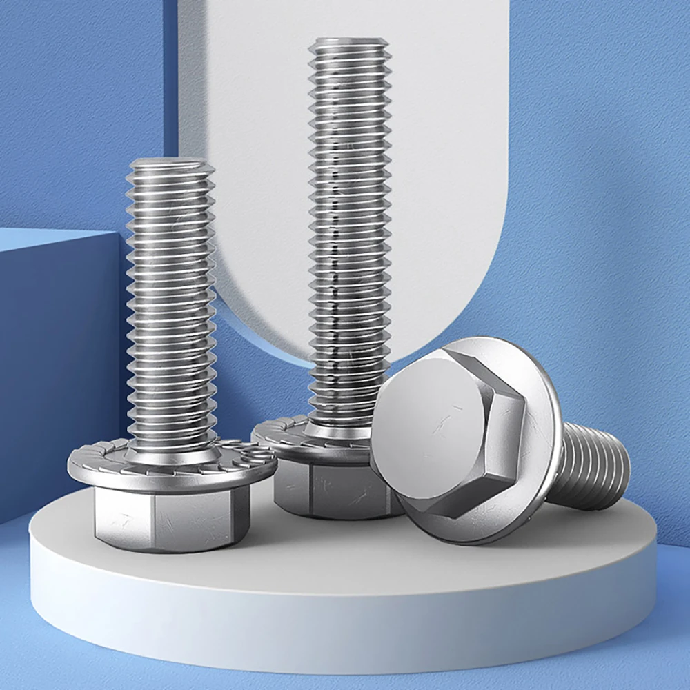 

M5 M6 M8 M10 M12 Serrated-Flange Hex Head Screws Bolts - A2 304 Stainless Steel
