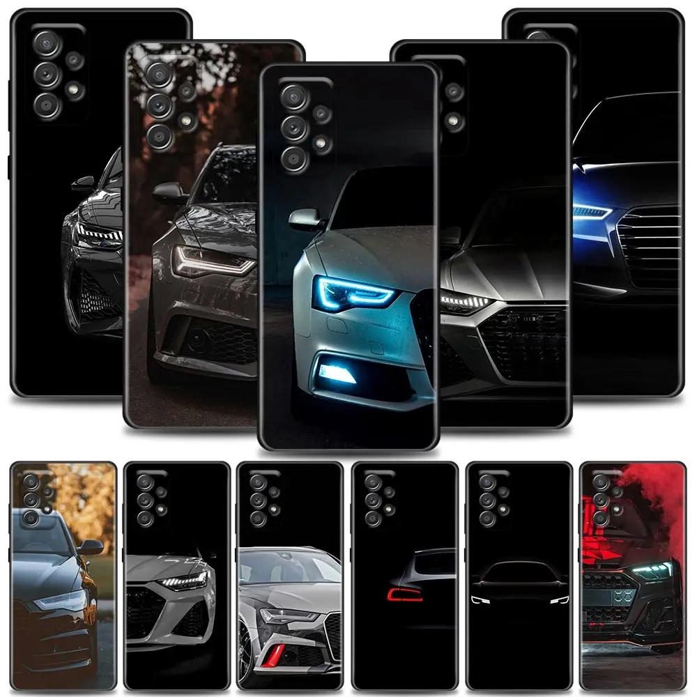 

A-Audi Luxury Cars Phone Case For Samsung Galaxy A72 A52 A32 A02s A12 A42 A71 A51 A31 A21 A11 A01 A02 A03 5G 4G Black Cover Capa