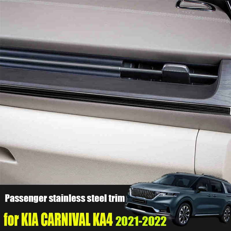 

for Kia Carnival Sedona KA4 2021 2022 interior armrest box stainless steel decorative strip cover upgrade modification