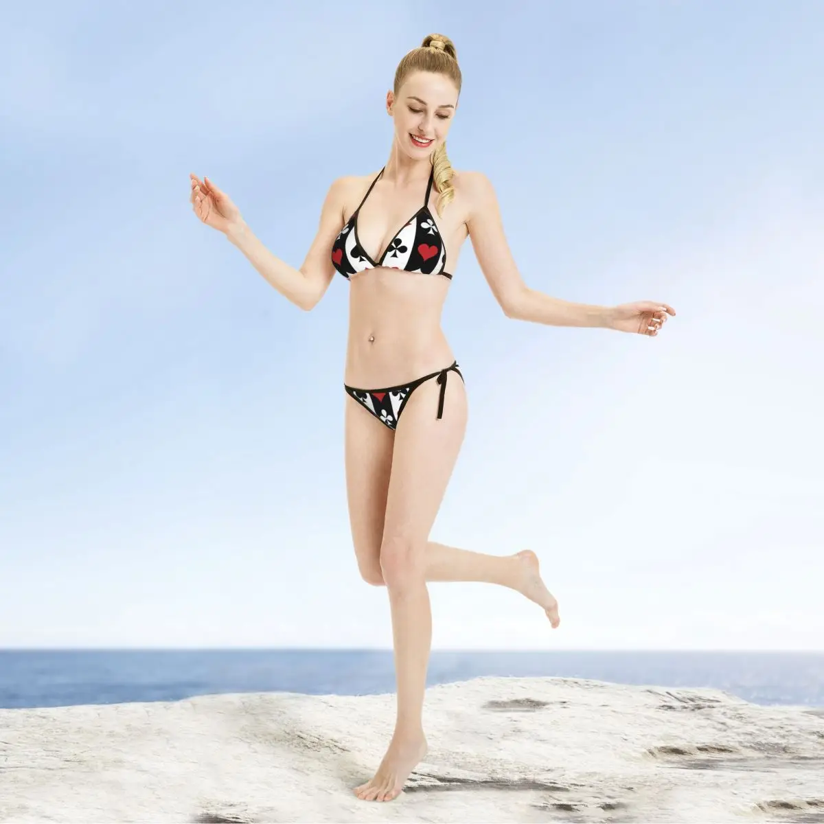 Женский сексуальный комплект бикини с бюстгальтером пуш-ап Холтер стринги