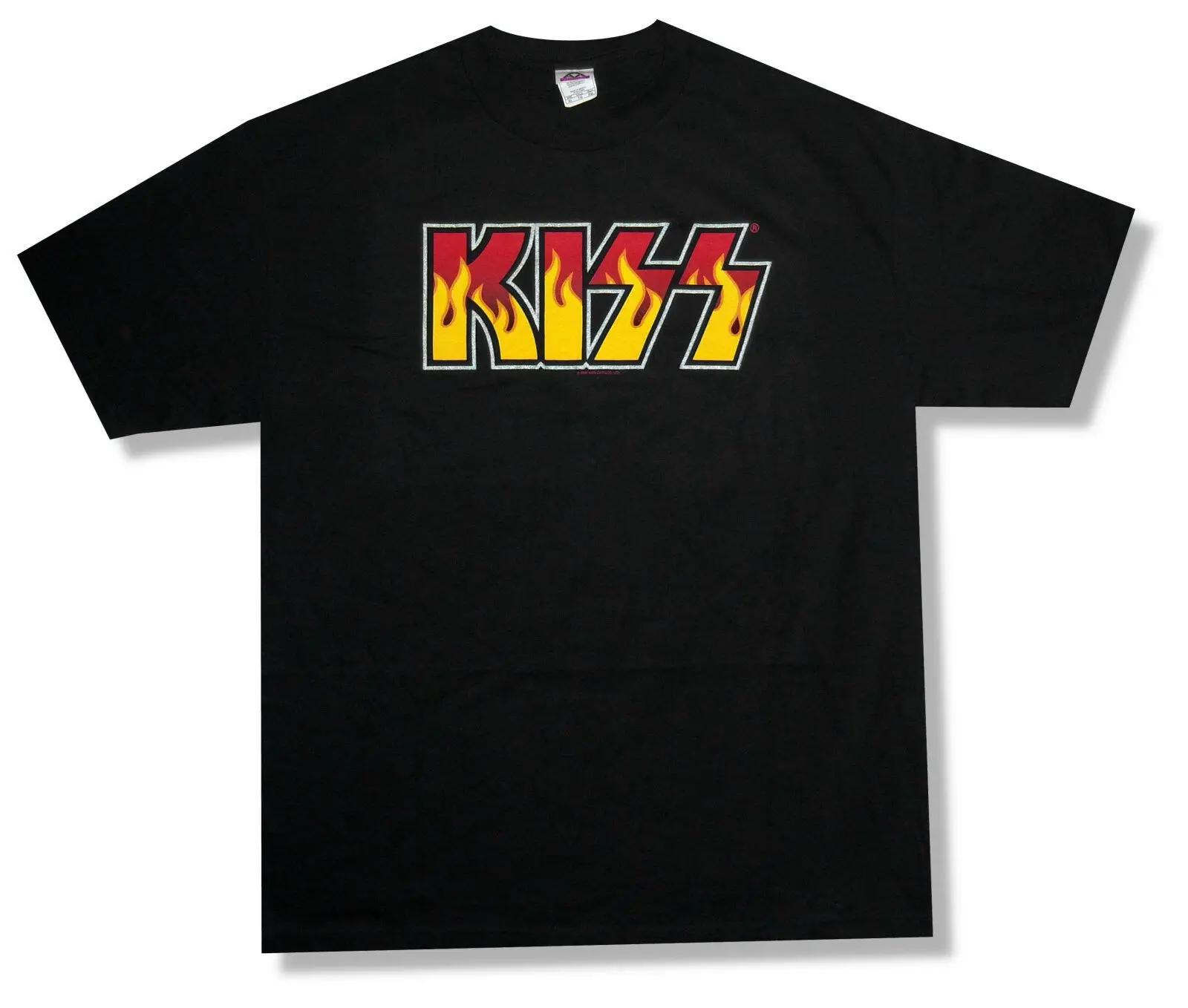 

Kiss Racing Flame Logo Black T Shirt New Band Large L