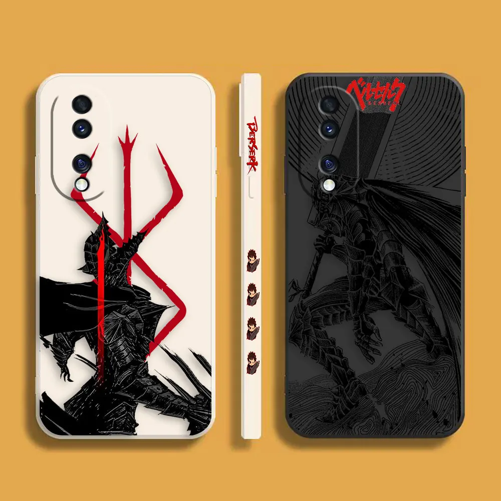 

Comic Berserk Guts Phone Case For Honor 8X 9 10 20 30 30S 50 50 60 60 70 80 80 GT SE 5G PRO PLUS Colour Liquid Case Funda Shell