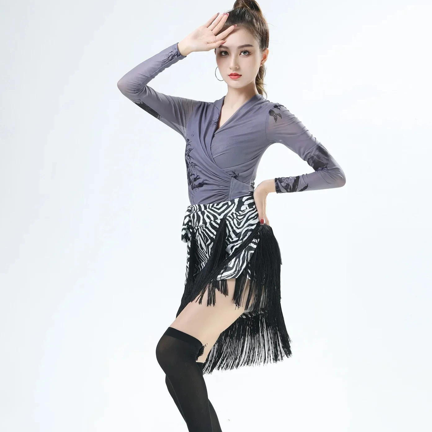 Шарф с бахромой платье для тренировок выступлений Женская юбка танцев взрослых