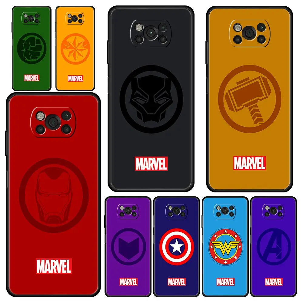 

Luxury Marvel Iron Man Phone Case for Xiaomi Poco X3 NFC M3 M4 Pro 5G F3 GT F1 Funda Coque Redmi Note 9 9S 9T 10 Back Cover Bag