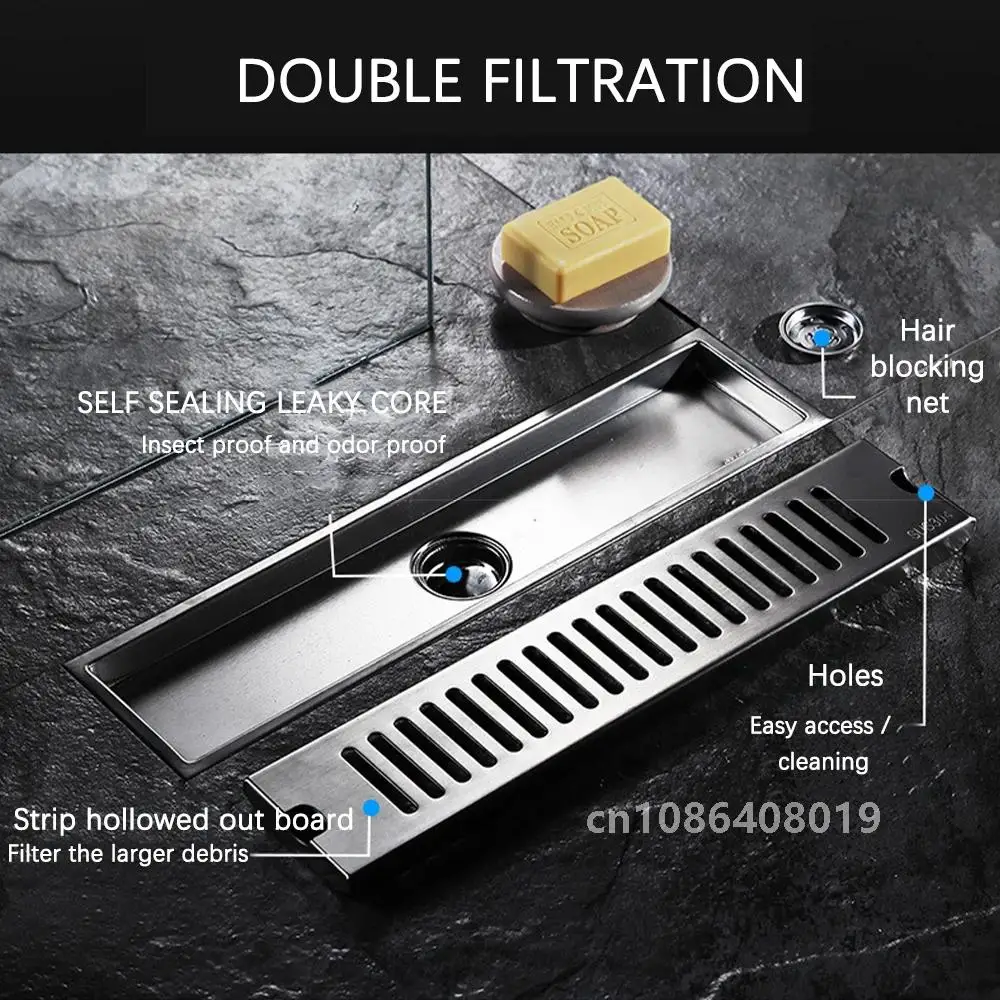 Слив для душа с боковым выходом 20-100 см дренажный слив ванной комнаты из